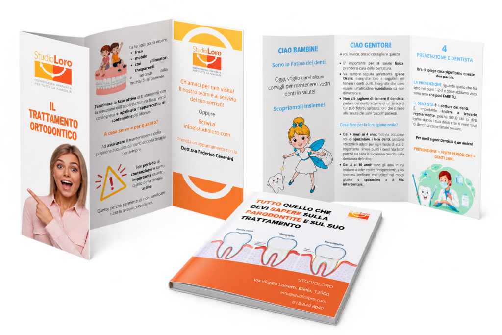 Mockup - brochure e libretti - studio dentistico - grafica